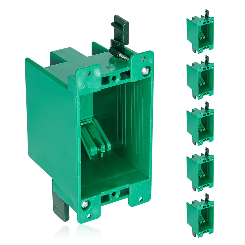 6 Pack Electrical Outlet Box Old Work 1 Gang, Plastic Remodel Drywall Junction B