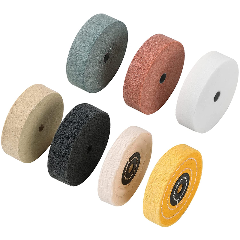 3 inch Buffing Polishing Wheel Kits(7 Pieces)for Mini Bench Grinder/Bench Buffer