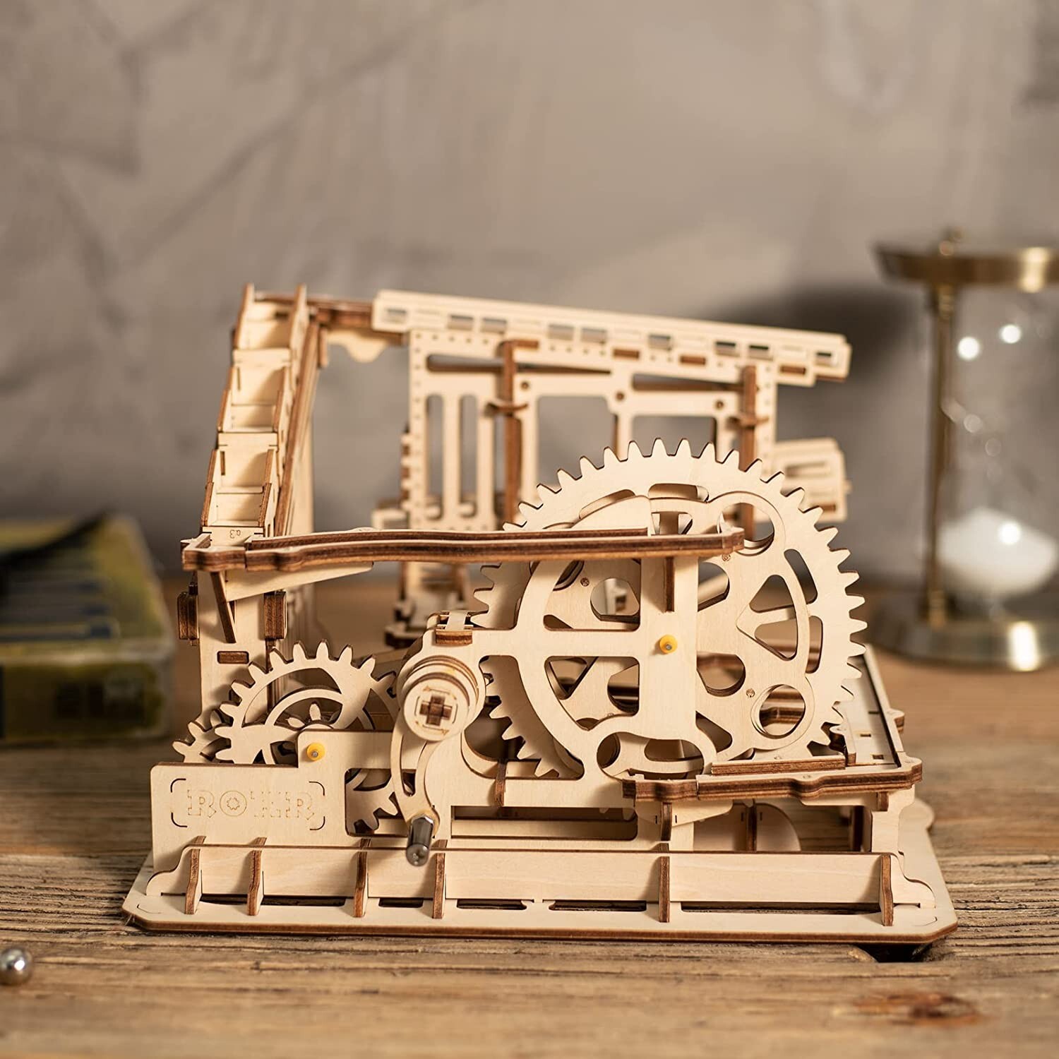 ROKR 3D Wooden Puzzles Marble Run Set DIY Mechanical Model