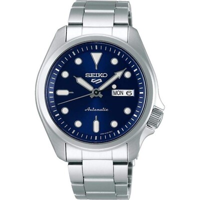 Pre-owned Seiko 5 Sports Men's Watch Silver-tone 44.6mm Stainless Steel Srpe53k1
