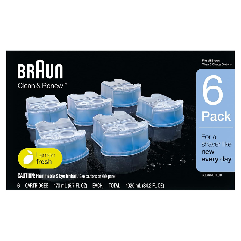 Braun Clean & Renew Refill Cartridges CCR, Replacement Shaver Cleaner Solution f