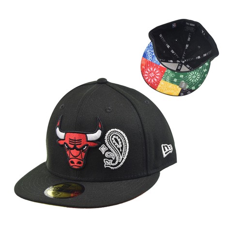

Мужская кепка New Era Chicago Bulls Paisley Pack/Bandana 59Fifty черно-красная, Black-red-multi