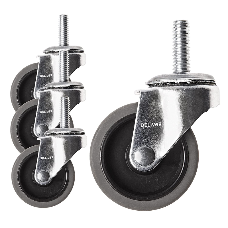 2 Inch, Swivel Caster Wheels, Set of 4, 80 Lbs per Caster, for Desk Chair, Offic