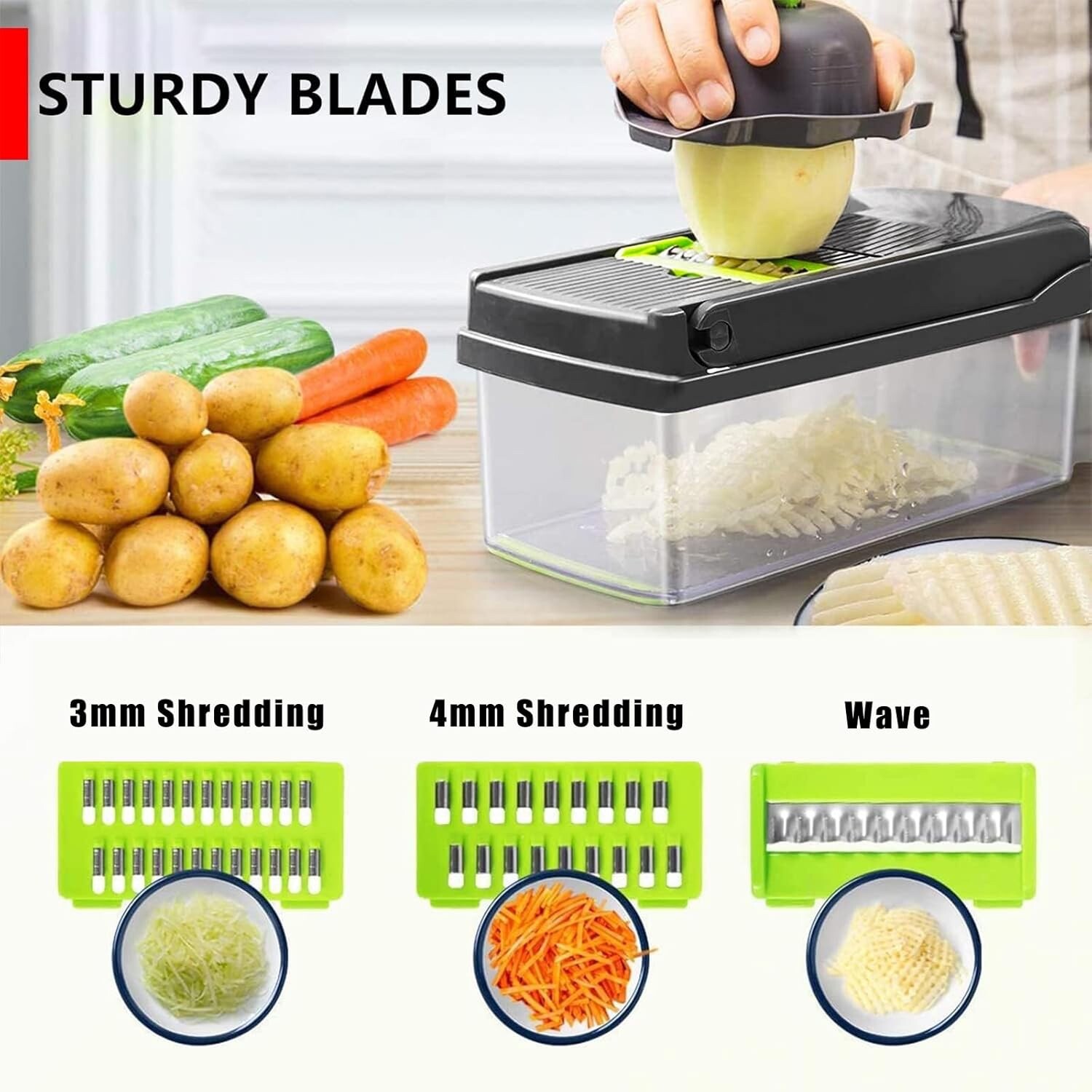 Artbros Veggie Chopper 13 in 1 Multifunctional Vegetable Cutter, Onion Food Chop