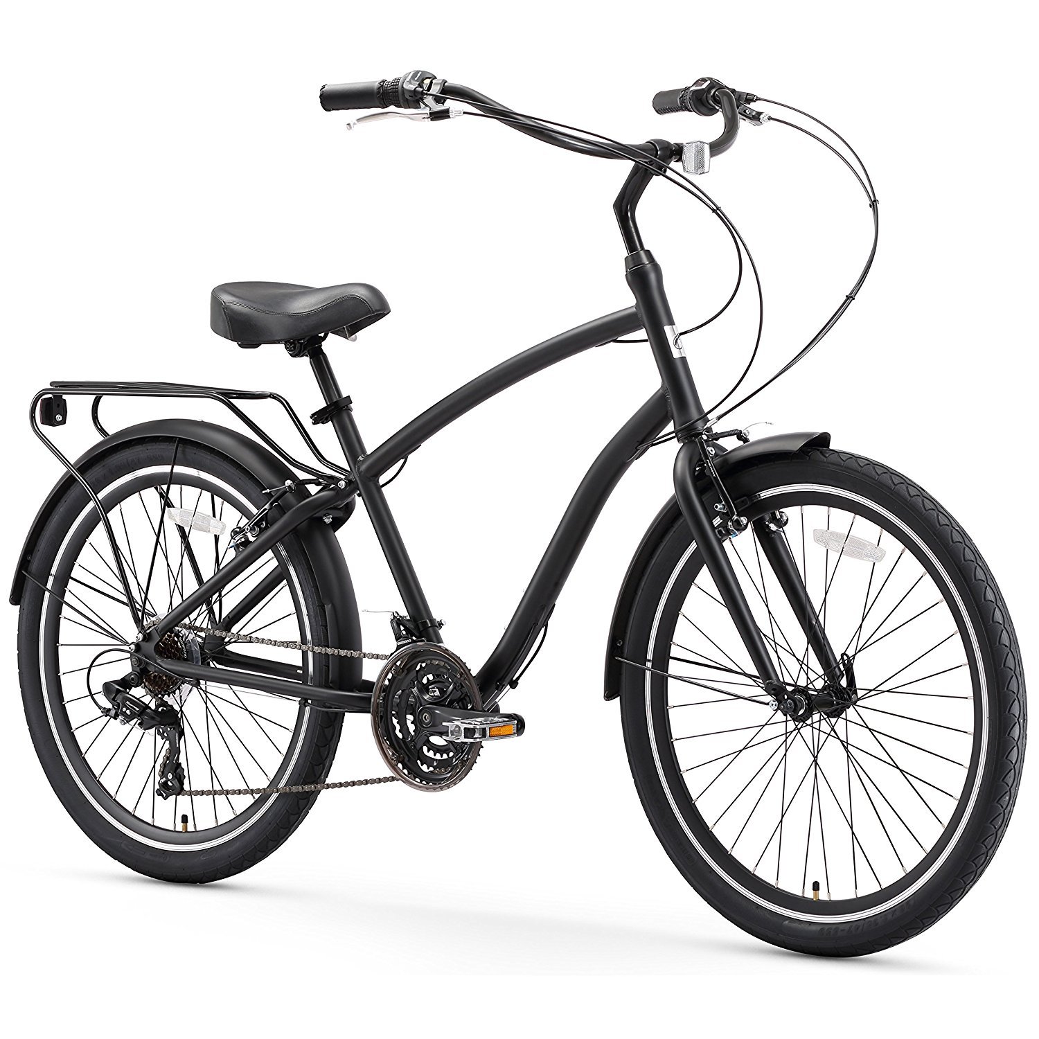 sixthreezero EVRYjourney Men's 26-Inch Hybrid Cruiser Bicycle, Matte Black