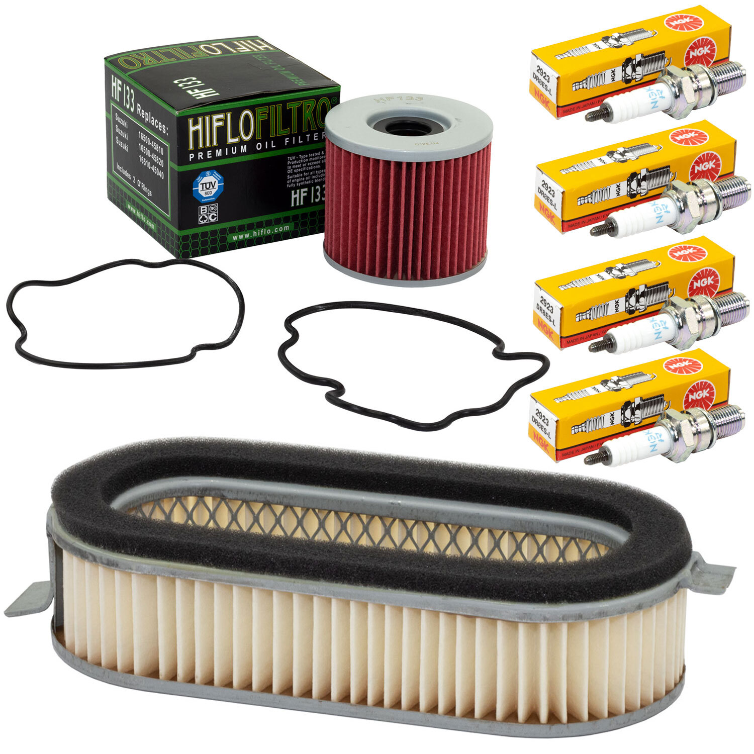 Wartung Set für Suzuki GSX 550 E EF ES 1983-1987 Luftfilter Ölfilter Zündkerzen