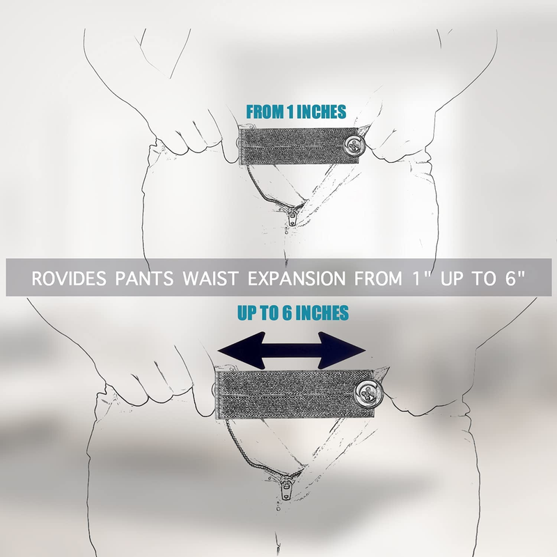 Elastic Waist Extenders , Adjustable Waistband Expanders for Men and Women, Jean