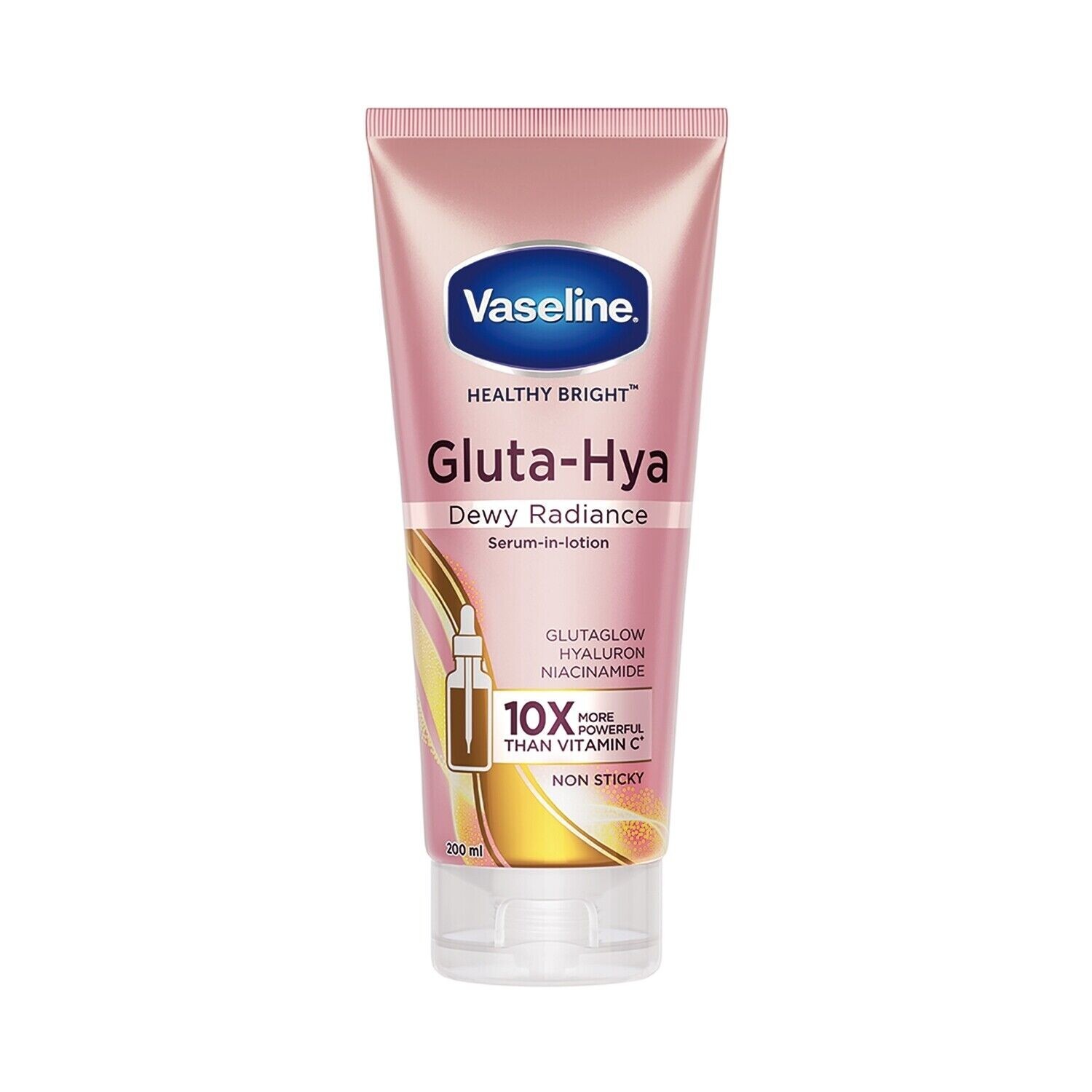 Vaseline GLUTA-HYA OVERNIGHT RADIANCE 2本 New Vaseline Gluta-Hya Dewy Radiance, 200ml, Serum-In-Lotion