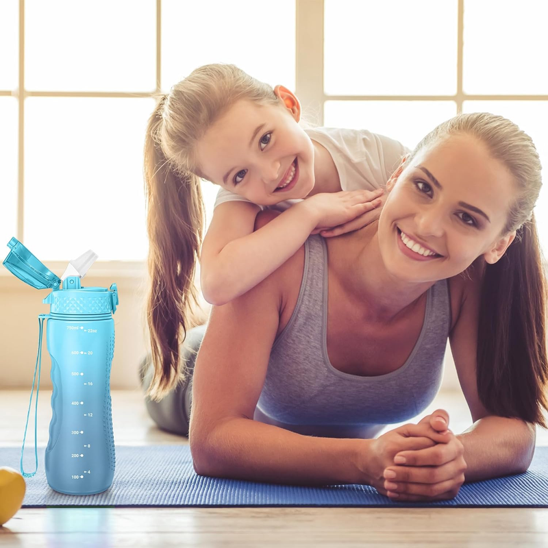 Kids Water Bottle for School, 25 Oz (Straw Lid) Bpa-Free Reusable Leak-Proof Dur