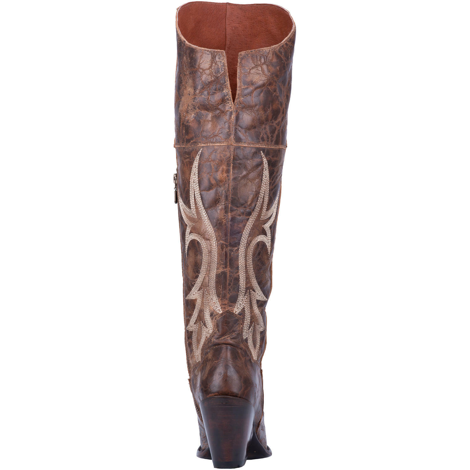 Pre-owned Dan Post Boots Ladies Dan Post Jilted Brown Leather Knee High Western Fashion Boots Dp3709