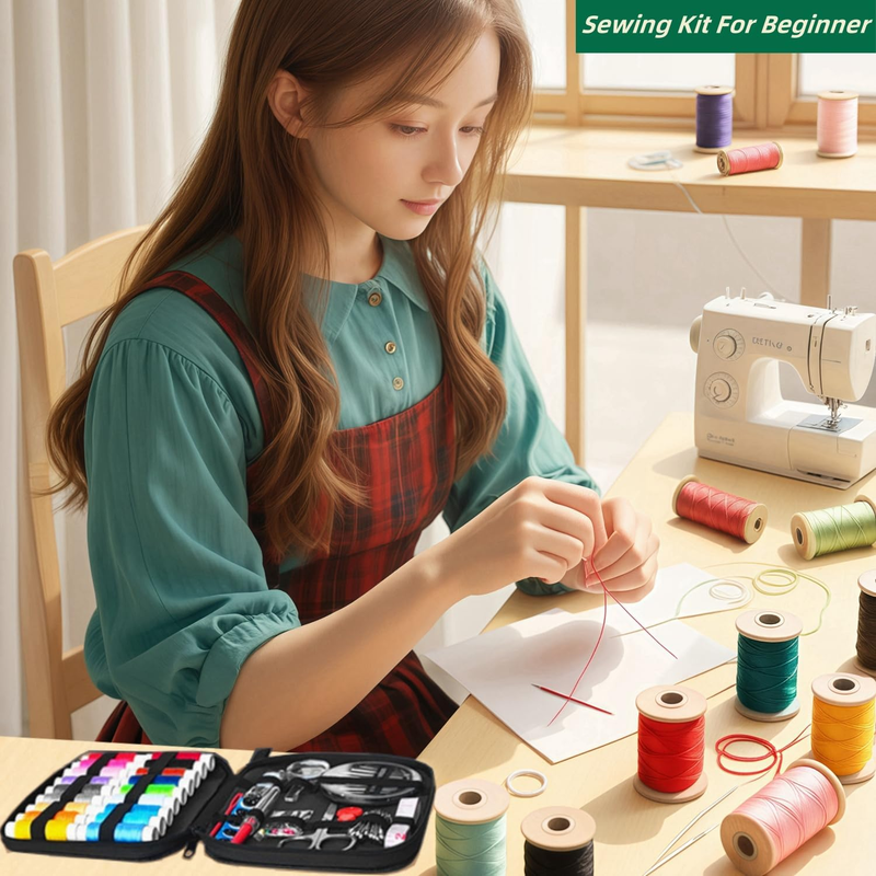 Portable Sewing Kit for Traveler Adults Kids Teens Beginner Mom Grandma,Mini Sew