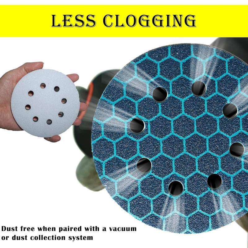 5 Inch 8 Holes Soft Density Interface Pads Hook and Loop Sponge Cushion Buffer R