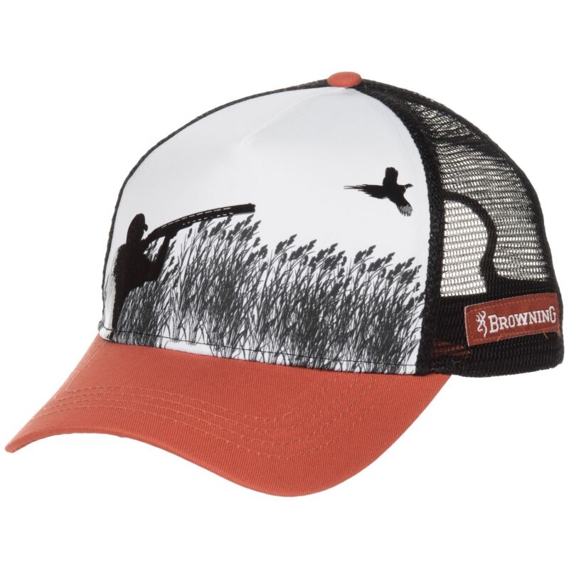 Browning Rooster Pheasant Silhouetted Graphic Hunting Trucker Hat Cap - New!
