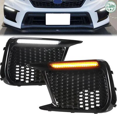 For 2018-up Subaru WRX STI Sequential/Switchback LED DRL Fog Light Bezels LH&RH