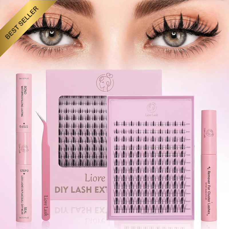 Cluster Lashes Kit 5 in 1 –  DIY Lash Extension, Invisible Band Individual Spiky