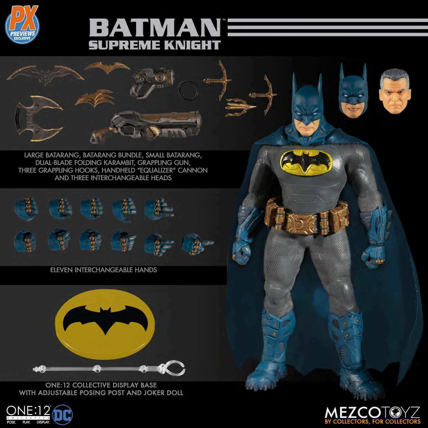 MEZCO One: Batman Supreme Knight PX Exclusive Blue One 12 MEZCO One: Batman Supreme Knight PX Exclusive Blue One 12