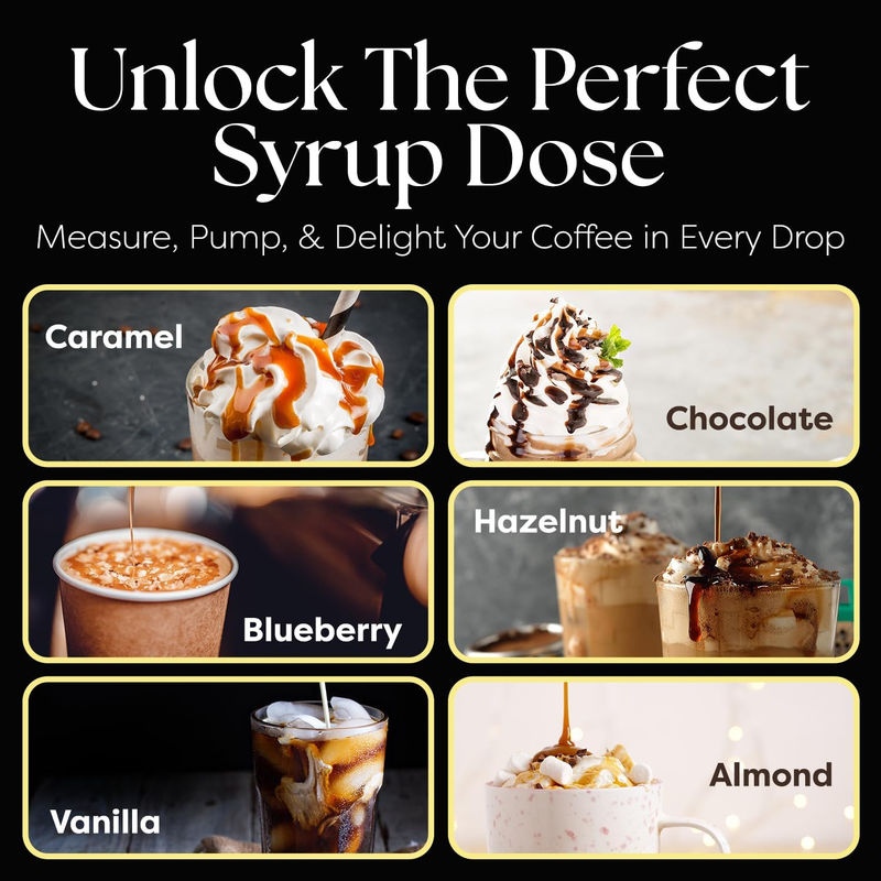 4 Pack  Coffee Syrup Pump Dispenser, Syrup Pump Is Compatible with Torani, Davin