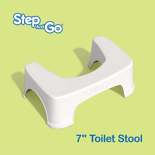 Step and Go Toilet Stool 7" Bathroom Squat 1 Count (Pack of 1), Whit