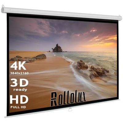Rollolux Base Heimkino Beamer Rolloleinwand 220 x 160 (214x120) 16:9 HDTV 3D 4K