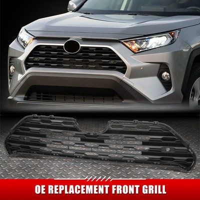 Для 19-24 Toyota RAV4 Le Xle Xle Premium Серая передняя решетка радиатора с эмблемой