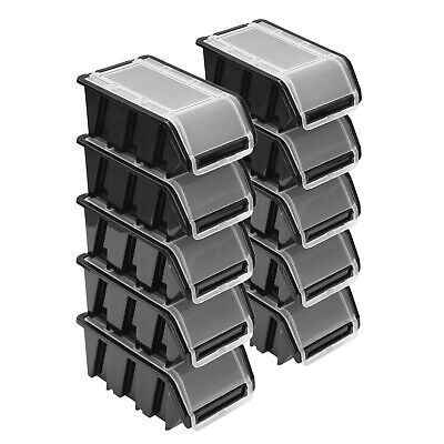 10x Cajas Apilables con Tapa Caja Surtido Negro NPKL6 10x15, 5x7