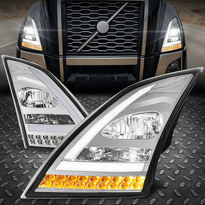 Для 18-24 Volvo VN VNL Последовательный сигнал поворота Полностью светодиодные фары DRL Налобный фонарь