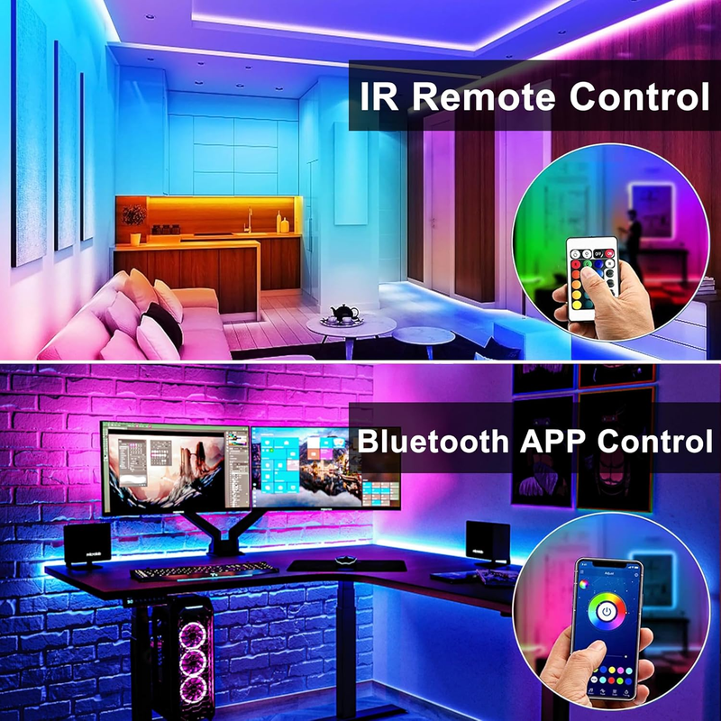 100ft Led Strip Lights for Bedroom with App Control Remote, 5050 RGB Led Lights