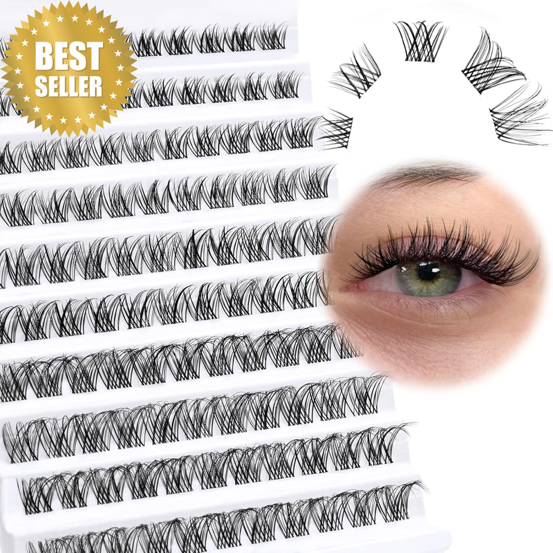 Lash Clusters Eyelash Extensions Clear Band D Curl Wispy Natural Eyelash Cluster