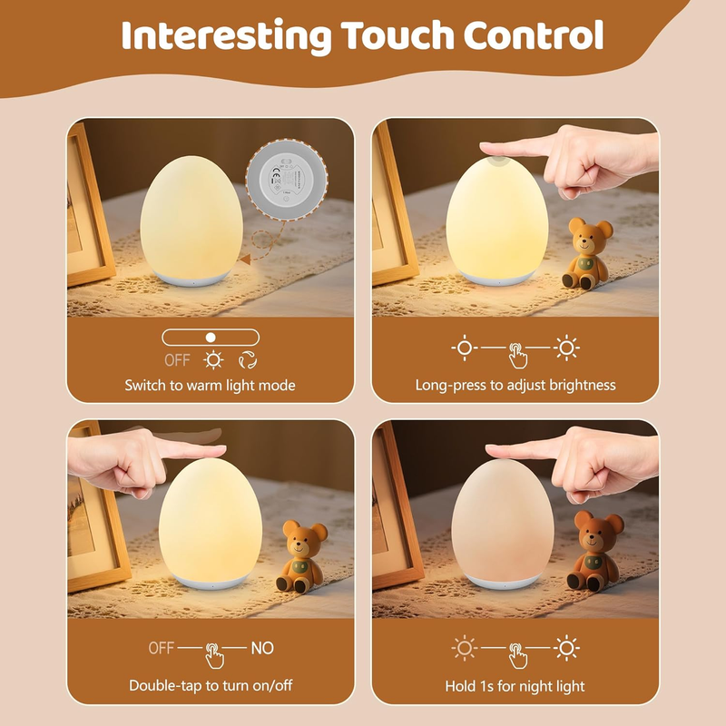 Night Lights for Kids,  Baby Night Light with 7 Colors Changing & Dimming Functi