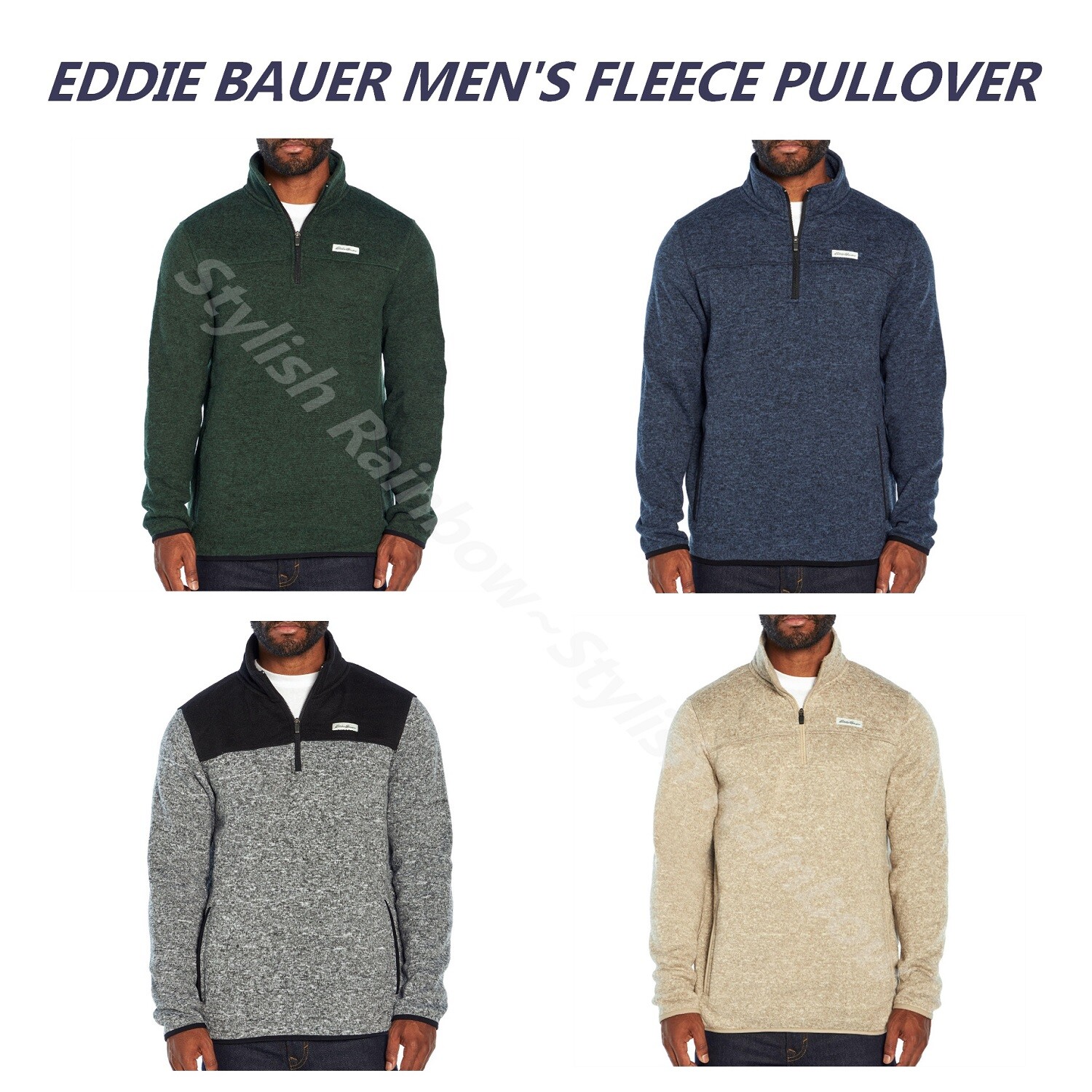 EDDIE BAUER MEN'S QUARTER ZIP FLEECE PULLOVER SELECT COLOR