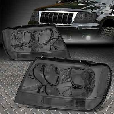 ДЛЯ 99-04 JEEP GRAND CHEROKEE WJ SMOKED HOUSING CLEAR CORNER ФАРЫ ФАРЫ