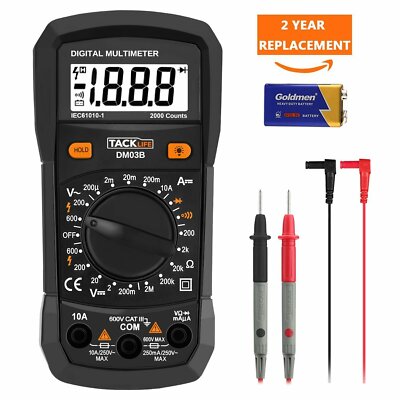Woods Pocket DMM Digital Multimeter - 10 Function Auto-Ranging, CAT III 300V, For Home Repairs & DIY - View #8