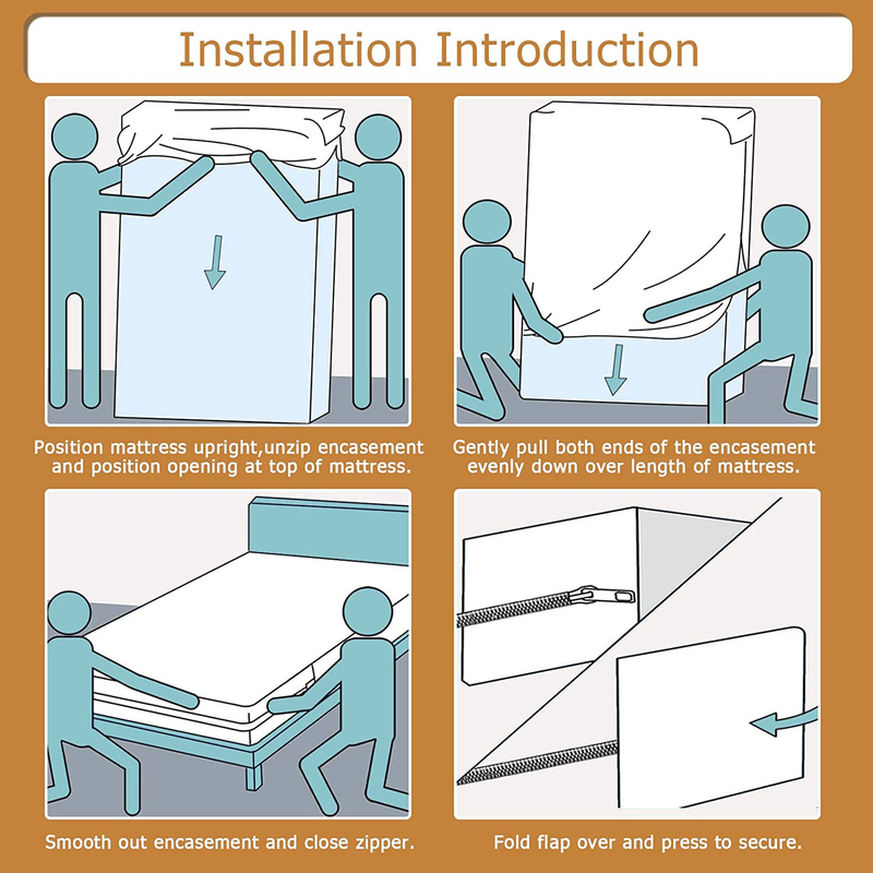 Waterproof Zippered Mattress Encasement Matress Protector 6 9 13 15 18 Inch Deep