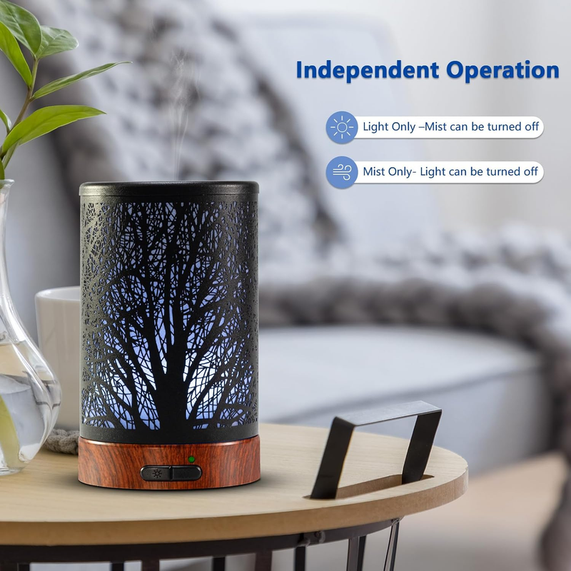 Essential Oil Diffuser 150ml Black Metal Aromatherapy Oil Diffuser Ultrasonic Co