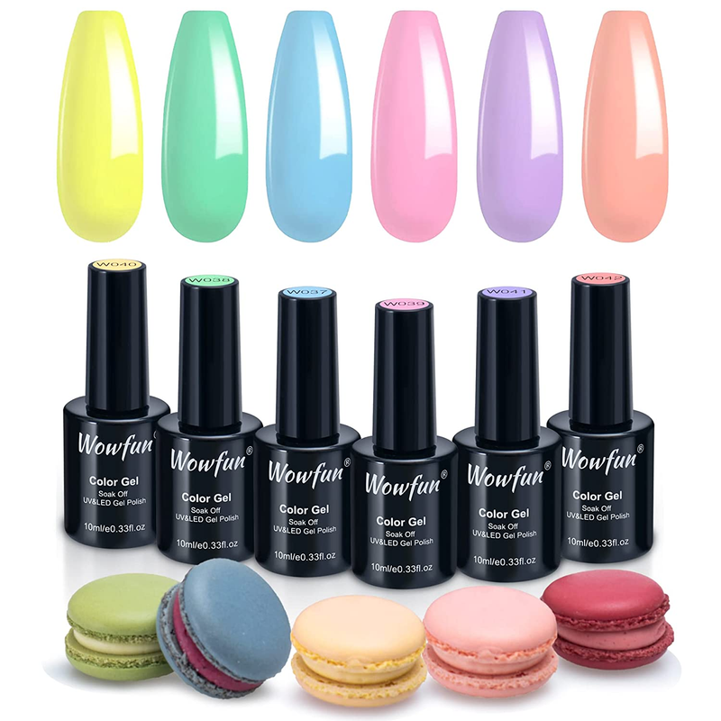 Gel Nail Polish Set Pastel - Wowfun 6 Colors 10ml Gel Polish Set Spring
