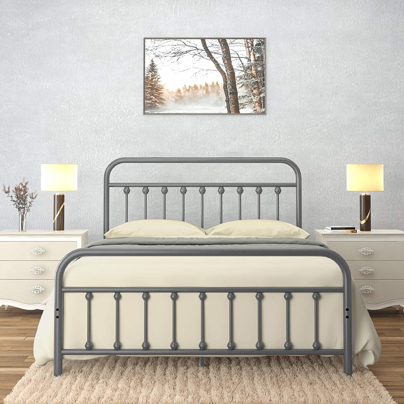 With Headboard And Footboard Platform/wrought Iron