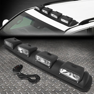 UNIVERSAL OFF-ROAD BLACK FRAME CLEAR ROOF MOUNTED FOG LIGHT+SWITCH+HARNESS KIT