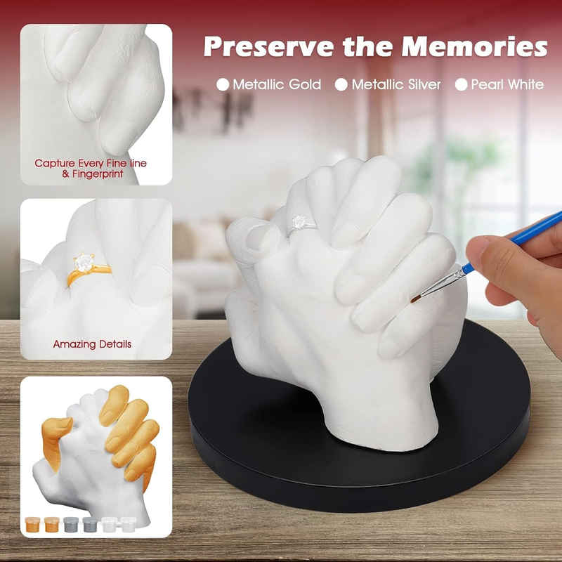 Hand Casting Kit, Couples with Practice Kit, Hand Mold Kit for Adults & Kids, Ro