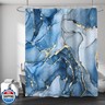 NBVKO 4 Pcs Blue Marble Shower Curtain Sets with Rugs Gold Bathroom Sets with Shower Curtain and Rugs Modern Abstract Bathroom Decor Accessories Shower Curtains for Bathroom Toilet Lid Cover