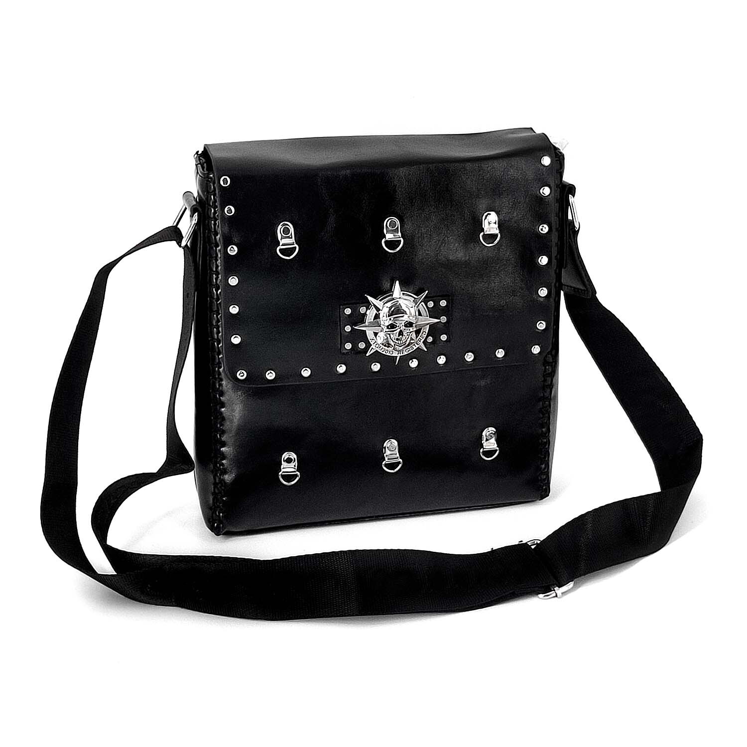 Steampunk Gothic Crossbody Bag Black Leather Handbag Big Steampunk Gothic Crossbody Bag Black Leather Handbag Big