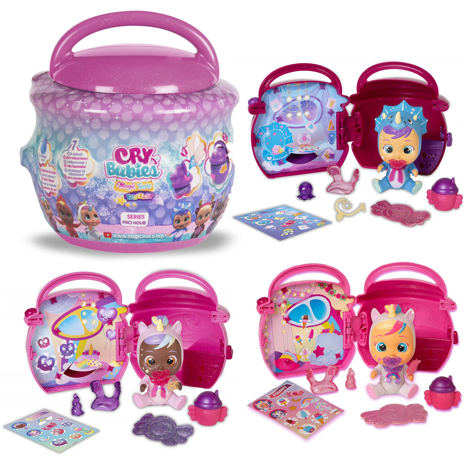 Mini Baby Puppe im Puppenhaus IMC-Toys Cry Babies Magic Tears Paci House Mix