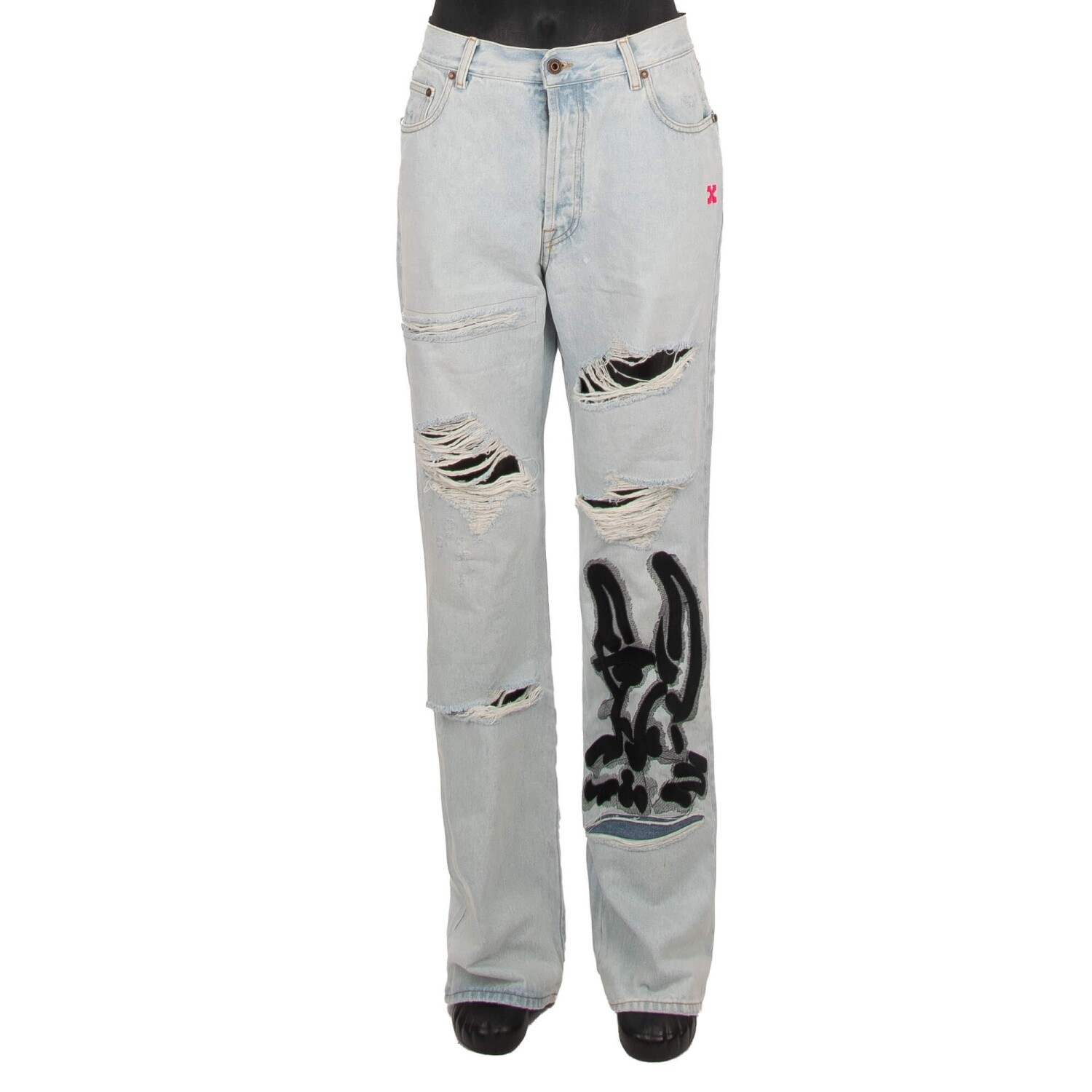 【EV BRAVAD】embroidery skinny jeans EV BRAVADO Skinny Fit Embellished Embroidered Distressed
