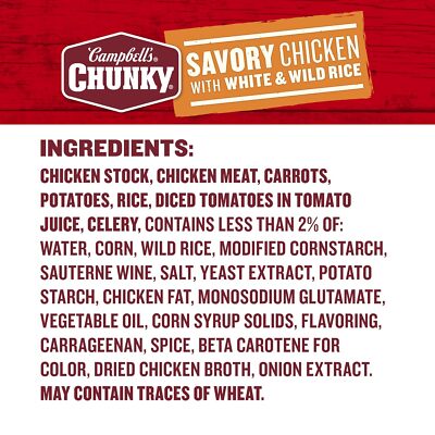  Chunky Soup, Savory Chicken With White And Wild Rice Soup, 18.8 Oz Ca
