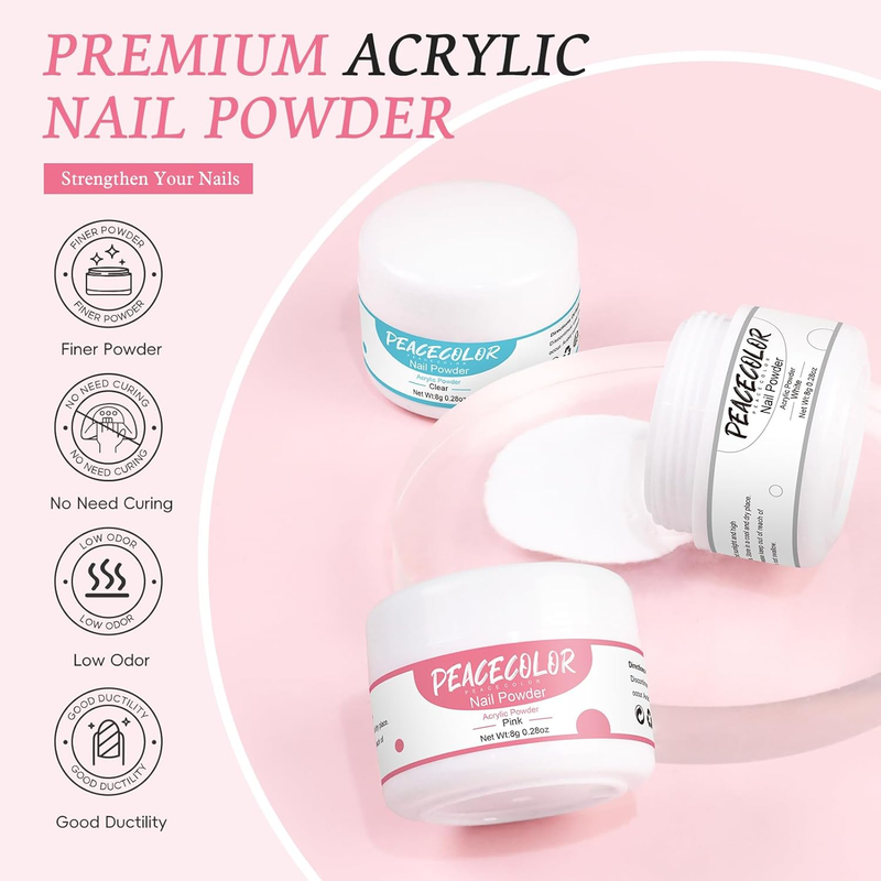 72 Pcs Acrylic Nail Kit with Everything: Gel Nail Polish Kit with U V Light & Dr