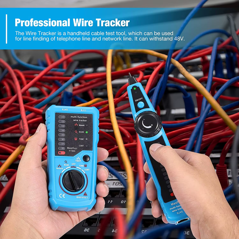 Network Cable Tester Detector RJ11 RJ45 Cat5 Cat6 Telephone Wire Tracker Tracer