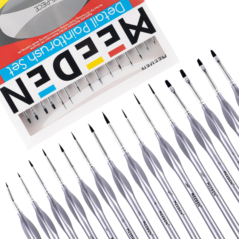 Miniature Paint Brush Set: 15 Tiny Fine Tip Detail Paint Brushes