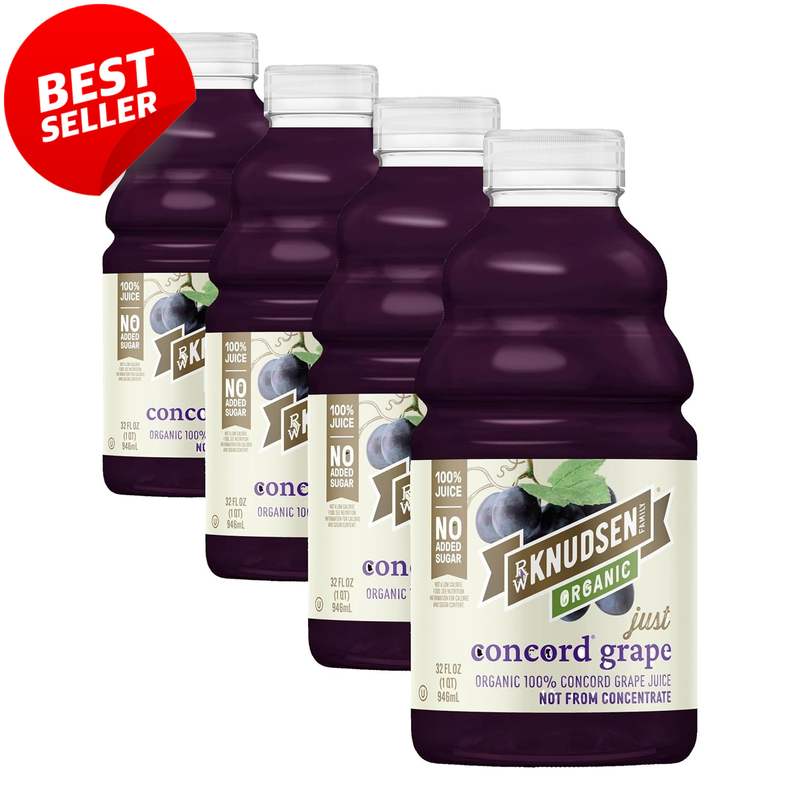 Organic Concord Grape Juice 32 Fl Oz 4 Pack No Sugar Added - US