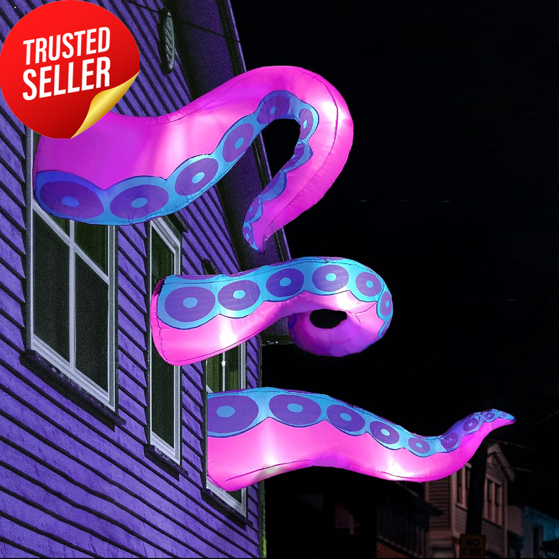 Halloween Inflatable Octopus Tentacle Decoration 3Pcs Window Led