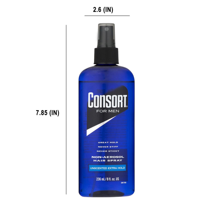 Hair Spray for Men Extra Hold Unscented Non-Aerosol - 8 Oz(Pack of 4)