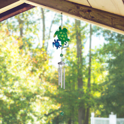 28''Long Blue and Green Sea Turtle Suncatcher Wind Chime Home Decor Unique Gift